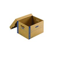 Bankers Box SmoothMove Heavy-Duty Dish and Glass Moving Boxes, Tape-Free Assembly, Easy Carry Handles, Small, 15 x 12 x 10 Inches, 8 Pack (7710201)