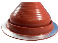 Dektite #7 Red Silicone Metal Roof Pipe Flashing, High Temp, Round Base, Pipe OD 6" - 11"