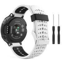 MoKo Garmin Forerunner 235 Watch Band, Soft Silicone Replacement Watch Band for Garmin Forerunner 235/235 Lite / 220/230 / 620/630 / 735XT - White & Black