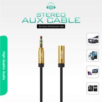 NETmate NMA-MK50FN Ultra Slim Stereo Extension Cable Length Selectable (OFC/Gold Plated/AUX Cable) (16.5ft)