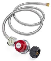 GASPRO Braided Steel 5Ft 30 PSI Adjustable Propane Regulator with Gauge，for Burner,Turkey Fryer,Forge,etc