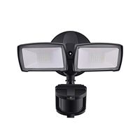 LED Security Lights, 28W 3000LM Motion Sensor Light Outdoor, GLORIOUS-LITE Super Bright 2 Head Outdoor Flood Light, 5500K-6000K, IP65 Waterproof, ETL Certified for Garage, Yard, Porch - Black
