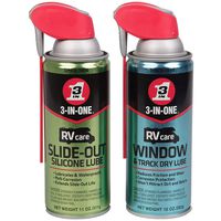 3 in One RVcare Slide Out Silicone-11 Ounce and RV Care Window -Track Dry Lube