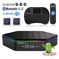 T95Z Plus Android TV Box Streaming Media Player Mini PC With Wireless Keyboard 2GB RAM 16GB ROM 8 cores Dual Band WIFI 2.4/5 G (black,1 package)
