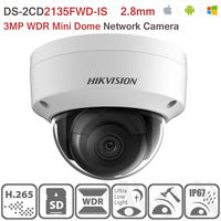 Hikvision IP Camera DS-2CD2135FWD-IS 2.8mm 3MP Original H.265 English Ultra-Low Light Mini Dome Security Camera Audio H.265 IP67