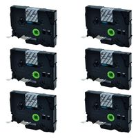 SuperInk 6 Pack Compatible for Brother Laminated Tape TZ135 TZe-135 TZ-135 TZe135 Label for P-Touch PT-200 PT-D210 PT-H110 PT-D600 PT-D400A Label Maker (1/2" x 26.2', 12mm x 8m, White on Clear)