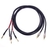 CESS-038-3f Banana Plugs to RCA Cable 3 FT, Phono Banana Speaker Cable, 2 Pack