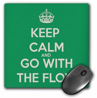 3dRose Keep Calm and Go with The Flow Green Mouse Pad (mp_200858_1)