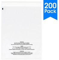 Spartan Industrial || 200 Count - 8" X 10" Self Seal Clear Poly Bags with Suffocation Warning for Packaging, Shipping & FBA (More Sizes Available) - Permanent Adhesive