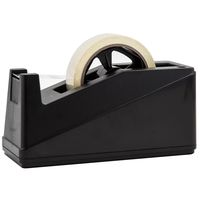 Desktop Tape Dispenser Adhesive Roll Holder (Fits 1" & 3" Core) Heavy Duty Premium by Royal Imports with Weighted Nonskid Base, Black