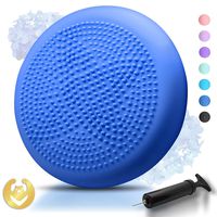 Tumaz Wobble Cushion - Wiggle Seat for Improve Sitting Posture & Attention also Stability Balance Disc for Physical Therapy, Back Pain & Core Strength for both Kids&Adults [Extra Thick, Pump Included]