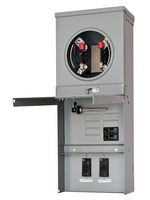 Siemens TL77NT Talon Temporary Power Outlet Panel with Two 20A Duplex Receptacles Installed Includes a Top Fed, Ring Type, Meter Socket Provision