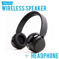 SoundBot SB250 Stereo Bluetooth Wireless Speaker Headphone, Foldable Design 3.5mm AUX Audio Port (Cable Included)
