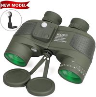 NOCOEX 10X50 Marine Binoculars for Adults Waterproof with Compass Rangefinder Fogproof BAK4 Prism Lens 50mm Large Object Lens Professional Military Binocular for Navigation Boating Birdwatching and Hu