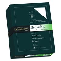 Southworth Recycled Paper, Plain, 20 lb, GE 93, 8-1/2"x11", 500/Box, White (SOU603C)