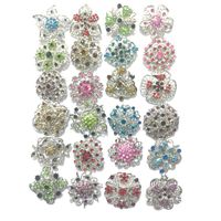 Ezing Lot 24pc Shining Rhinestone Crystal Brooches Pins DIY Wedding Bouquet Kit (D)