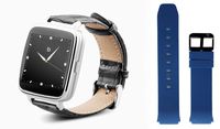 Beantech S1 Smart Watch for Apple/Android Phones. Silver with Black Croc-Embossed Leather Strap with Bonus Blue Silicone Strap