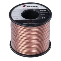 TYUMEN 40 FT Speaker Wire - 2 Conductors 18 Gauge Stranded 99.95% Oxygen Free Copper Wires - for Home Theater Speakers Radio Speakers Car Audio or Any Other Audio Interfaces-Transparent