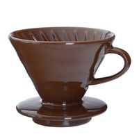 Kajava Mama Pour Over Coffee Dripper - Ceramic Slow Brewing Accessories for Home, Cafe, Restaurants - Easy Manual Brew Maker Gift - Strong Flavor Brewer - #2 Paper Cone Filters - Brown, 1 Cup