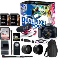 Canon EOS Rebel T7i 18-55mm Video Creator Kit.43x HD Wide Angle Lens, 2.2X HD Telephoto Lens, Sandisk 32GB X 2, Filter Kit, Camera Backpack and Premium Accessory Bundle