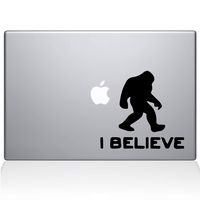The Decal Guru 1904-MAC-12M-BLA I Believe Bigfoot Decal Vinyl Sticker, Black, 12" MacBook