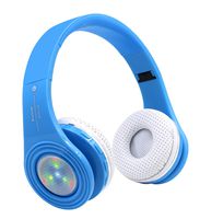 Kids Bluetooth Headphones Wireless,Light up LED Headset Over Ear,Volume Control, Built-in Mic,Foldable Ajustable Lightweight,for Cellphone Tablets PC iPad for Children Boy Girl-Blue