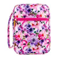 G-LEAF Bible Cover Case/Book Cover Floral Pattern with Handle Fits for Standard Size Bible,7.5x10x2.5 in