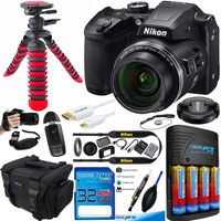 Nikon COOLPIX B500 Digital Camera (Black) - Essential Accessories Bundle
