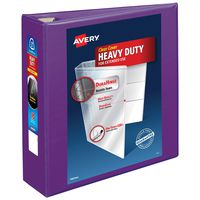 Avery Heavy Duty View 3 Ring Binder, 3" One Touch EZD Ring, Holds 8.5" x 11" Paper, 1 Purple Binder (79810)