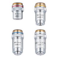 AmScope 4X-100X Four Achromatic Objective Lens Set