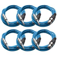 Seismic Audio SATRXL-F10 10-Feet XLR Female to 1/4-Inch TRS Patch Cables - Blue