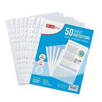 Sheet Protectors, Holds 8.5 x 11 inch Sheets, 9.25 x 11.25 inch Top Loading, Clear, Reinforced 11-Hole, Acid-Free, Archival Safe for Documents and Photos (50 Sheets)