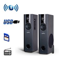 BEFREE SOUND 2.1 Channel Bluetooth Powered Black Tower Speakers with Optical Input