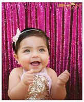 Mermaid Sequin Photography Backdrop 5FTx7FT Fuchsia and Silver Sequin Two Color Changed Reversible Shimmer Sequin Backdrop for Party Decor (5ft X 7ft, Fuchsia+Silver)-0906E