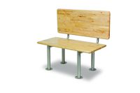 ADA Locker Bench with Back Support, Stainless Steel Legs - 42" L x 20" W x 18" H