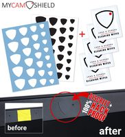 MyCamShield | White & Black (Matte) | 52 Vinyl Webcam/Camera Covers | Removable/Reusable | for Laptops, Desktops, Smartphones, Tablets, Smart TVs, Smart Home Devices | w/4 Lens/Screen Cleaning Wipes