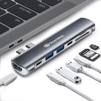 DesertWest MacBook Pro Hub Adapter, USB C Hub for MacBook Pro 2018/17/16,MacBook Air 2018,with SD/Micro Card Reader,HDMI,Thunderbolt 3,USB C Port,USB 3.1