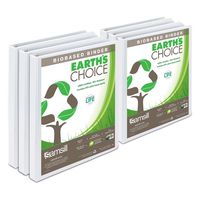 Samsill I08917  Earth's Choice Biobased Presentation Binder, 3 Ring Binder, Half Inch, Round Ring, Customizable, White, 6 Pack