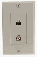 Leviton C2447-I Decora Flush Mount Duplex Phone Jack Wall plate, Color Ivory