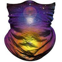 Obacle Seamless Bandana for Rave Face Mask Dust Wind UV Sun Protection Neck Gaiter Tube Mask Headwear Bandana for Women Men Festival Party Motorcycle Riding Fishing Outdoor (Starry Sky Purple Gold)