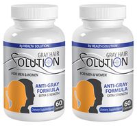 Anti-Aging Supplement - Gray Hair Solution - for Men & Women - Extra Strength Formula - Saw Palmetto and Nettle - 2 Bottles (120 Capsules)