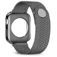 jwacct Compatible for Apple Watch Band with Screen Protector 38mm 40mm 42mm 44mm, Soft TPU Frame Case Cover Bumper Compatible for iwatch Series 1/2/3/4/5 Space Gray