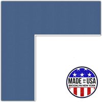 12x25 Yorktown Blue / Royal Custom Mat for Picture Frame with 8x21 opening size (Mat Only, Frame NOT Included)
