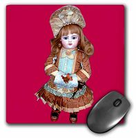 3dRose LLC 8 x 8 x 0.25 Inches Bru Doll on Pink Mouse Pad (mp_978_1)