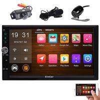 Backup Camera Included! Android 6.0 2 Din Car Stereo with 7 Inch Touch Screen in Dash GPS Navigation Entertainment Radio Audio System with External Mic Support Bluetooth WiFi Mirroring USB SD