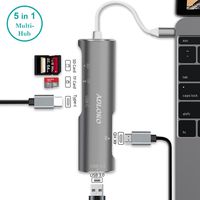 USB Adapter HDMI, USB C Hub, ADLOKO Type C Adapter with HDMI 4K, SD/TF Card Reader, USB 3.0, USB C Charging&Data Ports, MacBook pro 2017 hub, for MacBook Pro and More Type-C Devices
