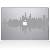 The Decal Guru Chicago City Skyline Decal Vinyl Sticker, 13" MacBook Pro (2015 & Older Models), Silver (2327-MAC-13P-S)