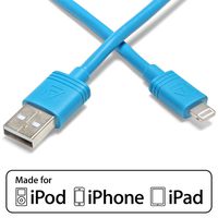Aduro - Apple Certified/MFi - USB to Lightning Charge & Sync Cable fits All Apple Devices with Lightning Connector (3 ft, 91 cm, Blue)