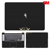 SopiGuard 3M Black Carbon Fiber Precision Edge-to-Edge Coverage Vinyl Sticker Skin for Apple MacBook Pro 15 Retina (A1398)
