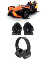 SSV Works Polaris Slingshot 6.5" Behind Seat Speaker Pod Enclosures+Headphones